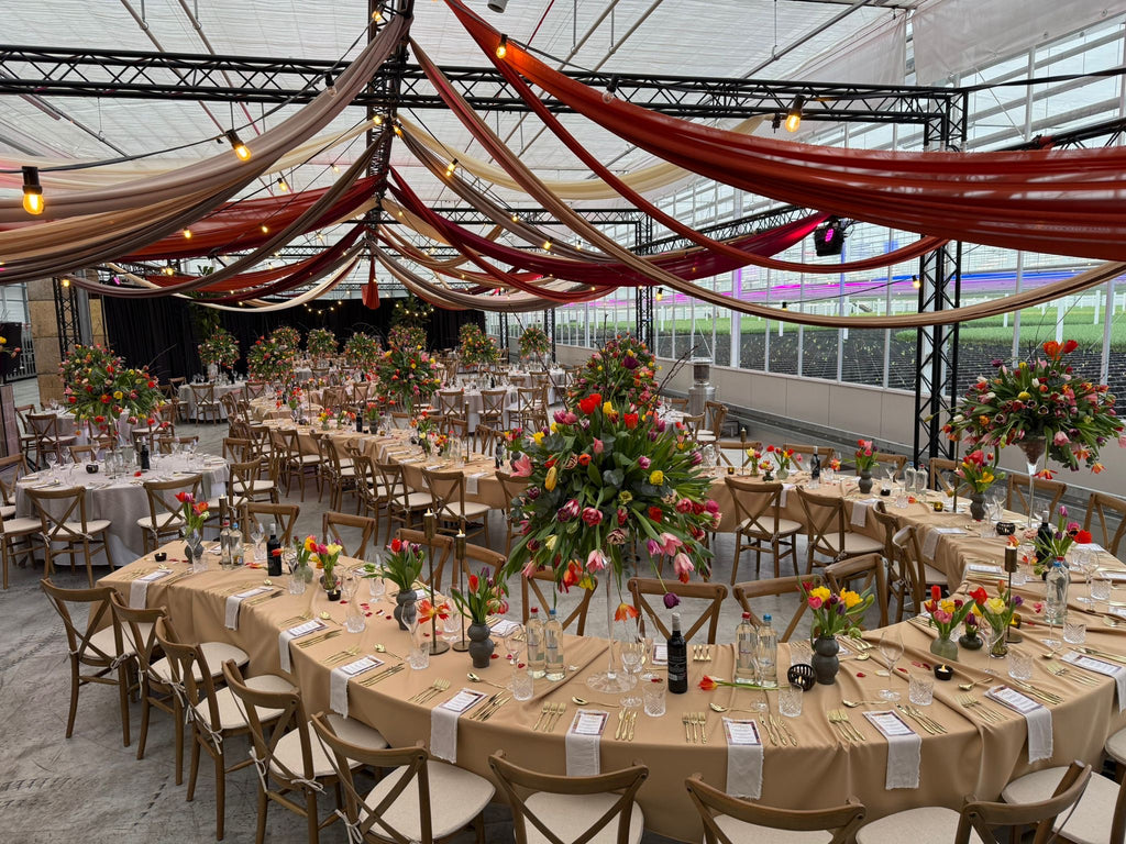 Eettafel 120 personen, Evenementen tafel, Ronde tafel op maat, maatwerk tafel, 